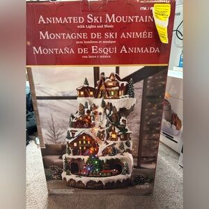 Animated Ski Mountain with Lights and Music